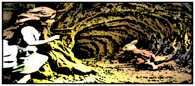 Don't go in there, Alice!  It's dark and you'll have to endlessly work!