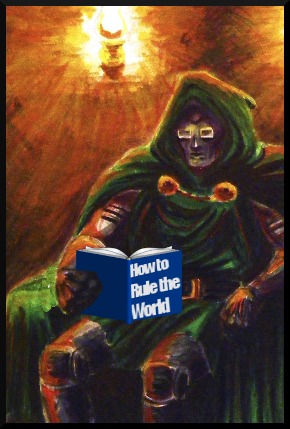 My blogging alter-ego, Victor Von Doom, Chillaxes with some light reading.